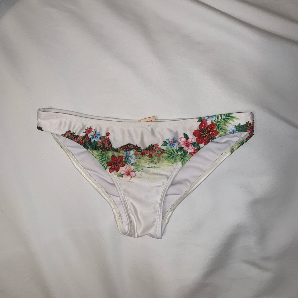 White Floral Bikini Bottoms